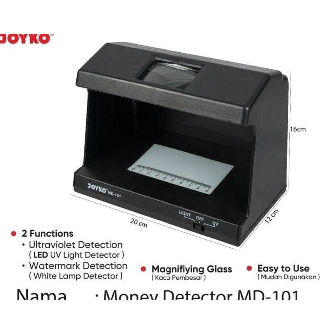 DV382 >> Money Detector JOYKO MD 101 Lampu UV LED /Alat Deteksi Uang Asli MD101