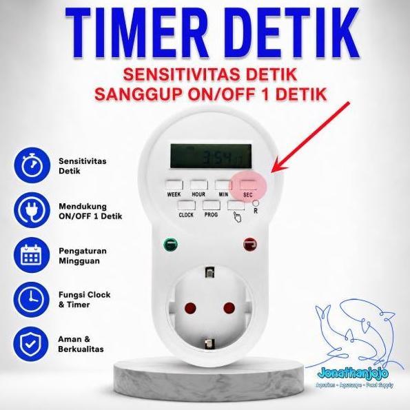 Timer Detik Sensitivitas Detik Switch Digital ON-OFF Hingga per Detik Pengatur waktu otomatis