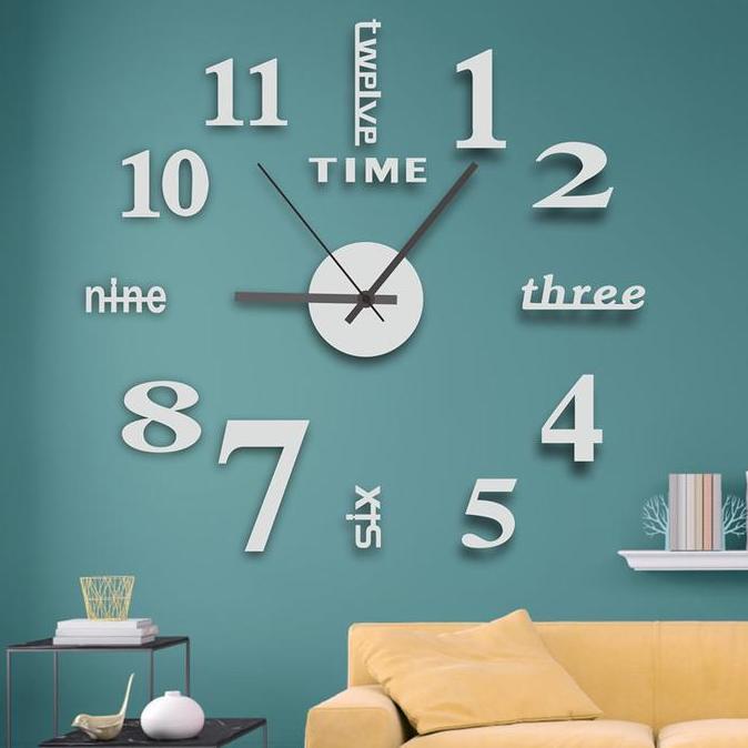 TERBARU - Jam Dinding Besar Tempel Aesthetic Detik Silent Anti Air DIY Giant Clock Quartz 90-100 cm 