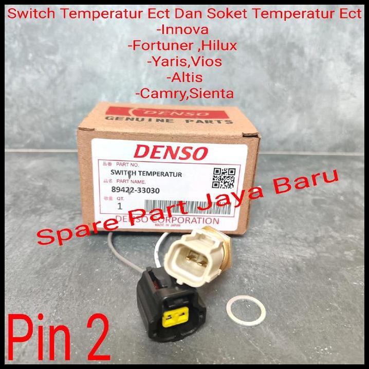 TERLARIS SWITCH ECT SENSOR TEMPERATUR DAN SOKET ECT FORTUNER VIOS PIN 2 ORIGINAL DENSO 