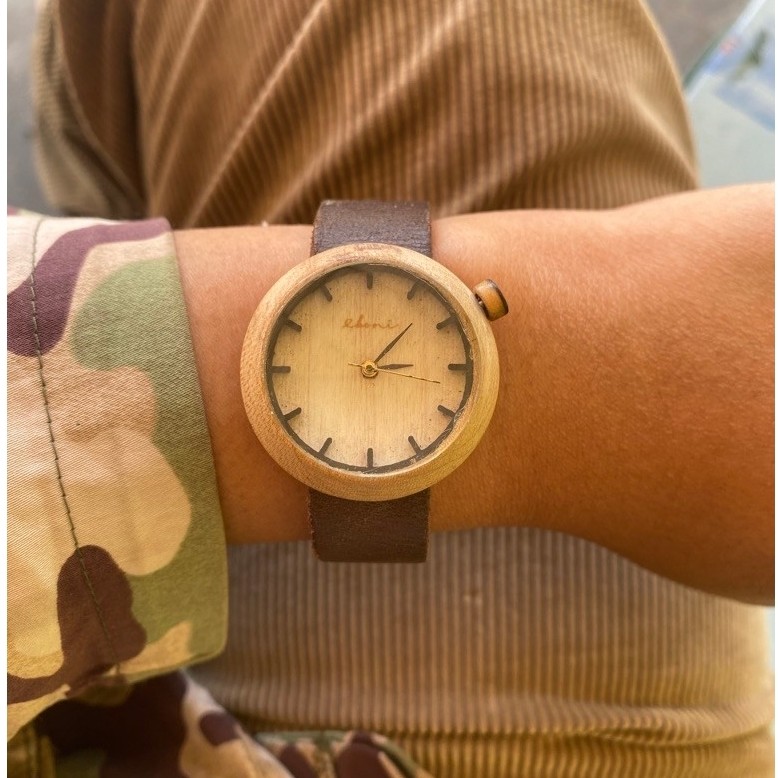 jam tangan kayu eboni