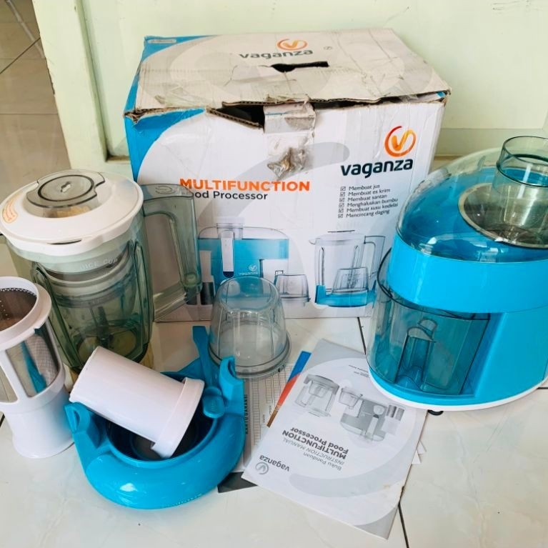 Vaganza Multifungsi Food Processor dengan Blender dan Juicer warna biru