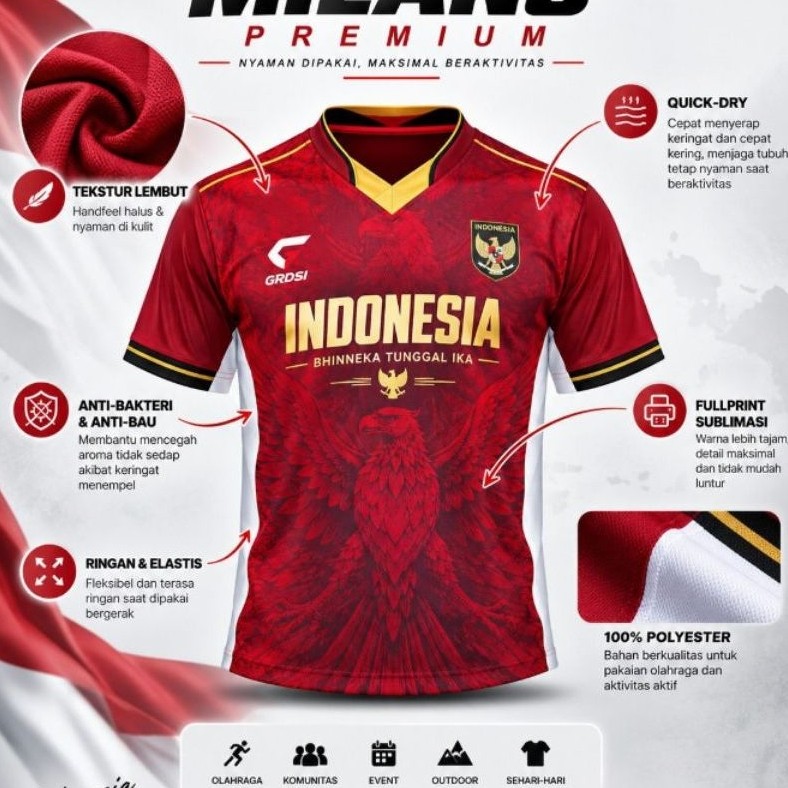 Jersey Pria Logo Garuda Gratis Custom