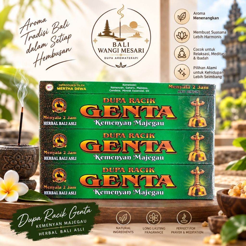 Dupa Harum / Insence Stick / Dupa Racik "GENTA" Aroma Kemenyan Majegau / Dupa Aromaterapi Isi ±36 St