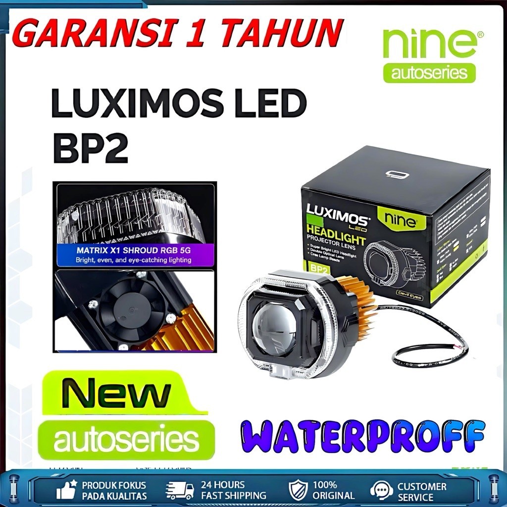 LUXIMOS BILLED MATRIX BP2 3 INCH biled set 40 watt DEVIL RGB NINE LUXIMOS PLUS KIPAS
