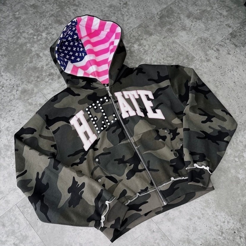 [100% ORIGINAL] HECATES CAMO HOODIE PINK