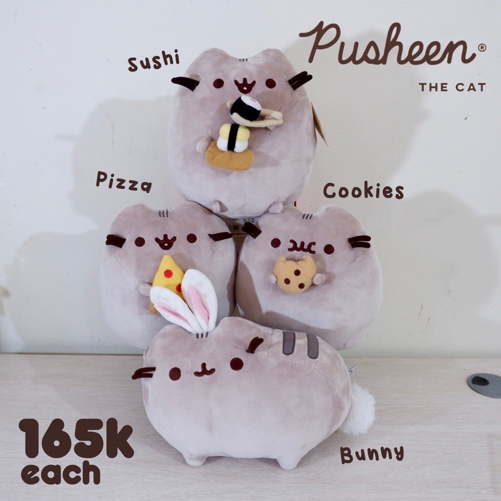 (+ADMIN) PUSHEEN THE CAT GUND ORIGINAL SUSHI PIZZA COOKIES BUNNY KELINCI RABBIT BONEKA PLUSH KUCING 