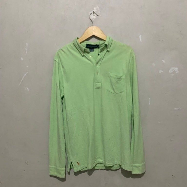 (BELI 1 JT) Crewneck sweatshirt vintage polo Ralph Lauren mint green M Fit L (70x50) like new second
