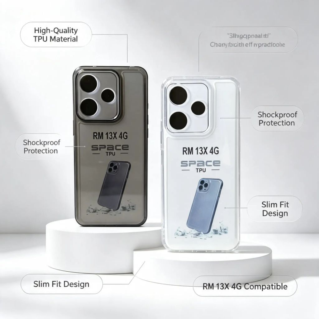 SoftCase Casing Original Redmi 13X Silikon Bening Transparan Pelindung Belakang HP Camera Protect Ca