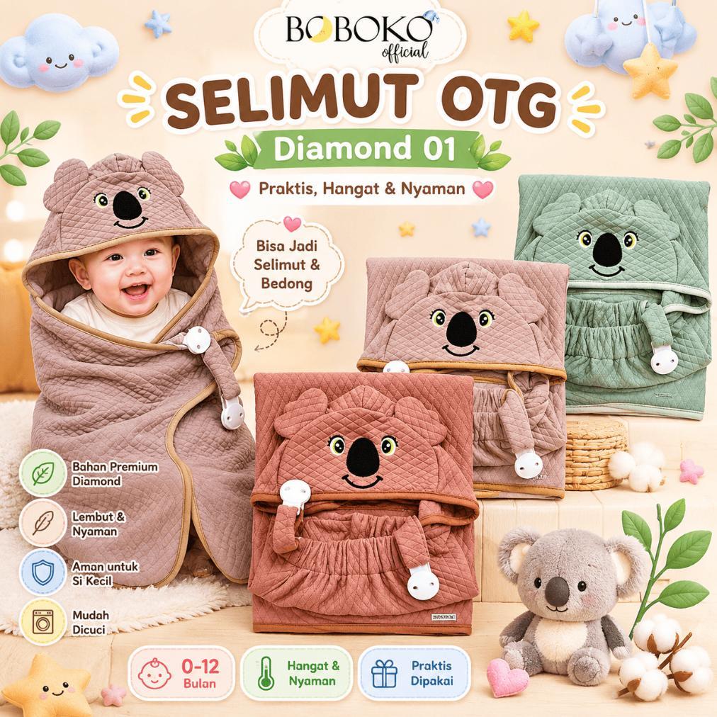 Blanket Selimut Bayi Clip On Penutup Menyusui 3in1 Diamond Karakter Premium Boboko