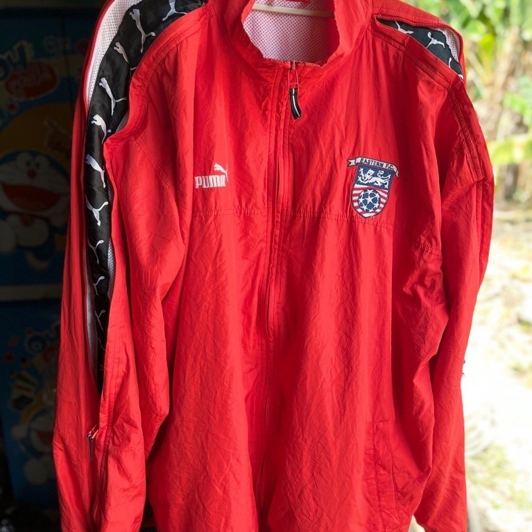 Tracktop puma original spell out lengan berzipper