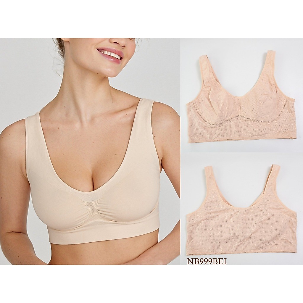 Bra Wanita Tanpa Kawat Tanpa Busa Full Cup Pakaian Dalam/ Underwear NB999BEI