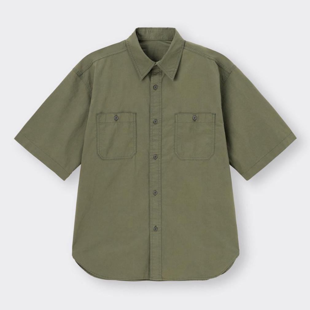 Free Ongkir Gu Work Shirt Oversized Black ( Deadstock )