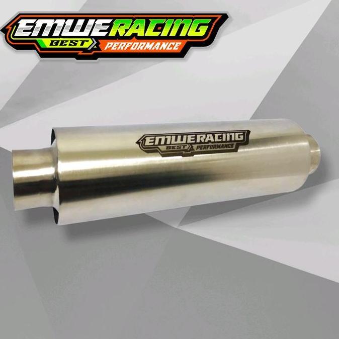 Resonator EMWE RACING Mobil Manual Matic Full Stenlis  Mesin Knalpot Motorcycle Peredam