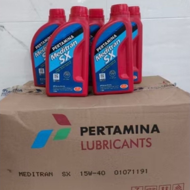 Oli Pertamina Meditran SX 15W-40 1 Liter (1Dus isi 20 Botol)/Oli Mesin Mobil Diesel Pertamina
