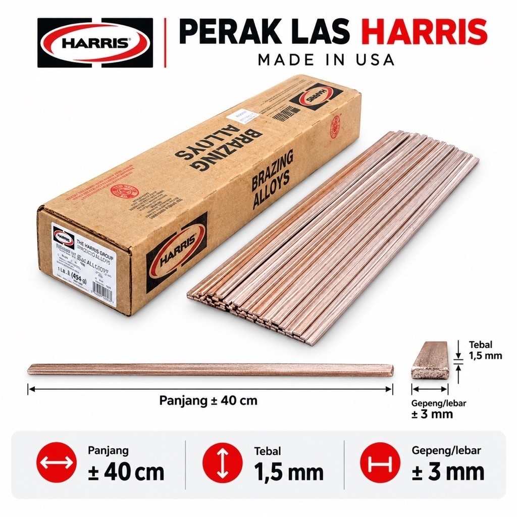 Perak Las Harris | Kawat Las Kuningan merk Harris dari USA