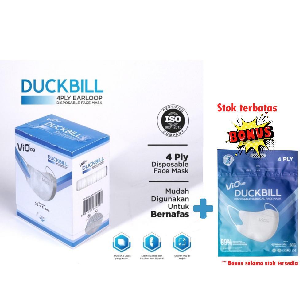 Masker vio99 duckbill isi 25+5 / masker earloop vio 99 / Masker sekali pakai Murah