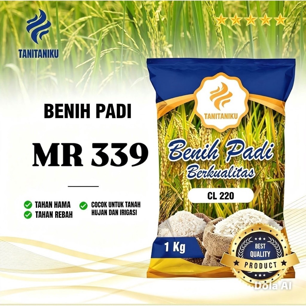 Benih padi bibit padi MR 339 kualitas original kemasan 1 kg
