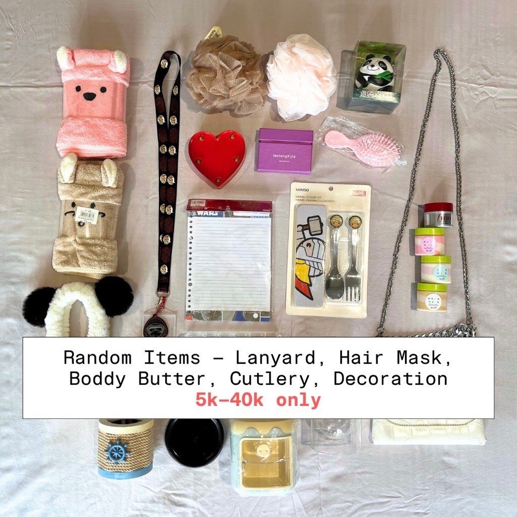 New & Preloved – Pernak Pernik – Lanyard, Hair Mask, Body Butter, Cutlery, Decoration
