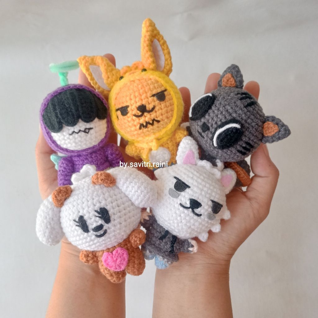 [by.savitri.raini] Amigurumi Fanmade Yeonjun/Soobin/Beomgyu/Taehyun/Heuningkai boneka rajut gantunga