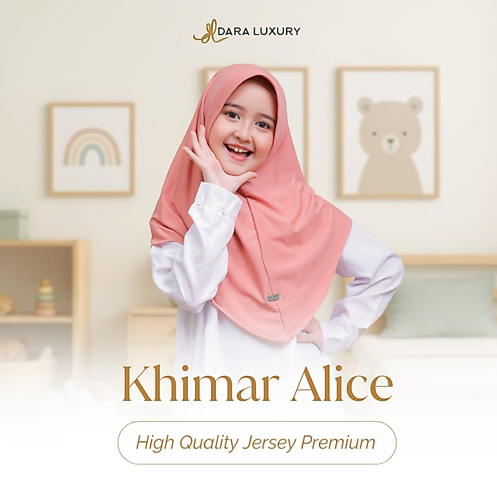 Hijab Instan Anak Jersey Premium | Khimar Simple Tinggal Pakai untuk Anak | Alice by Dara Luxury