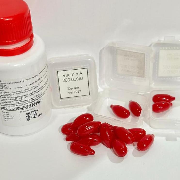 Ready Stock | Vitamin A Posyandu Kapsul Merah 200.000 Iu Untuk Anak Usia 1-5 Tahun | Cod