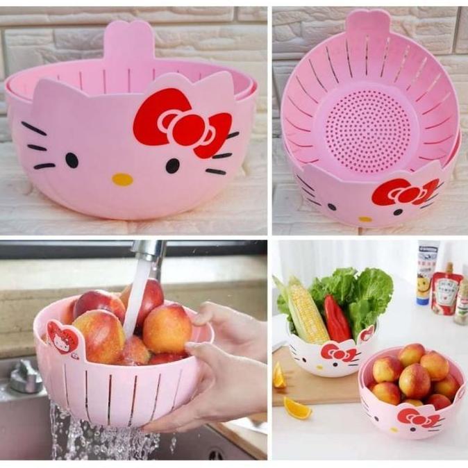 Hello Kitty Baskom Lubang Saringan Plastik Co