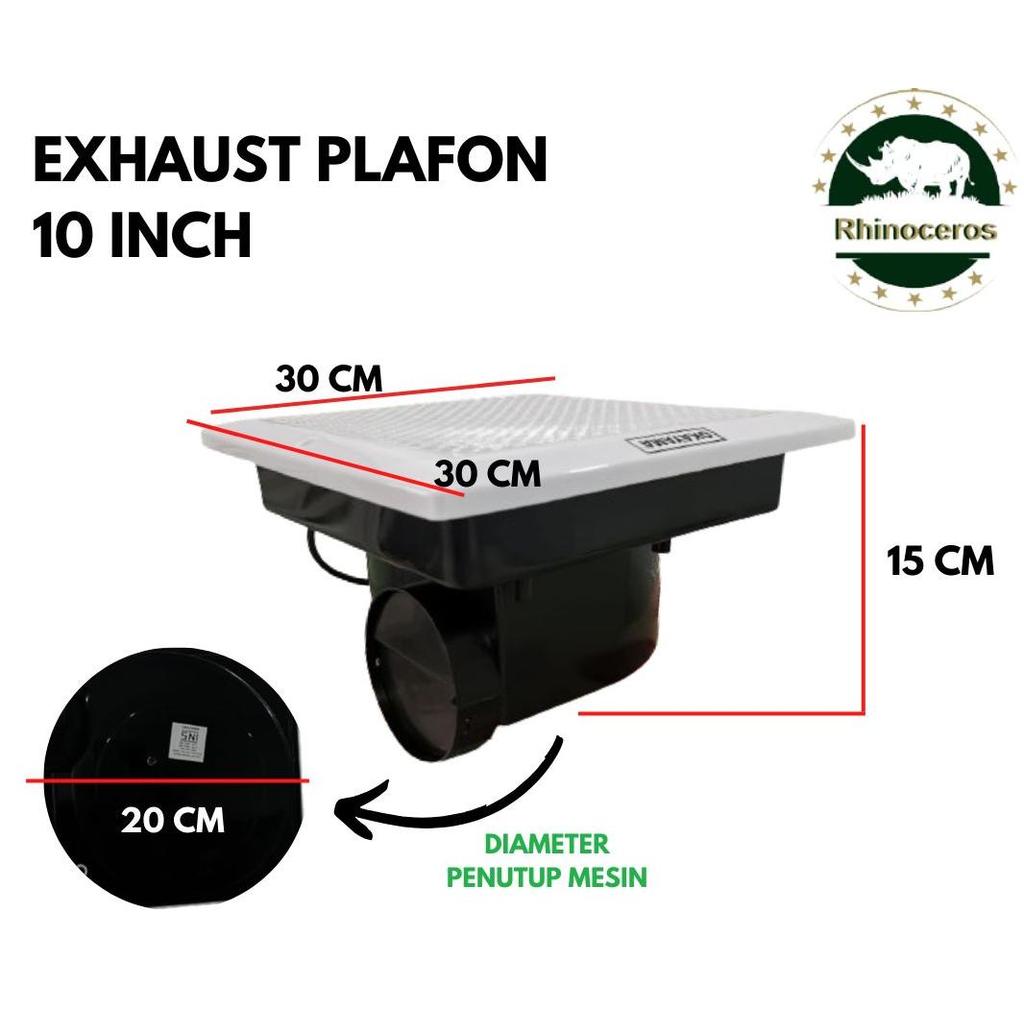 Exhaust Fan Plafon 10 Inchi Kipas Plafon 10 Inch Kipas Blower Hexos Angin Hisap Kipas Kamar Mandi Da