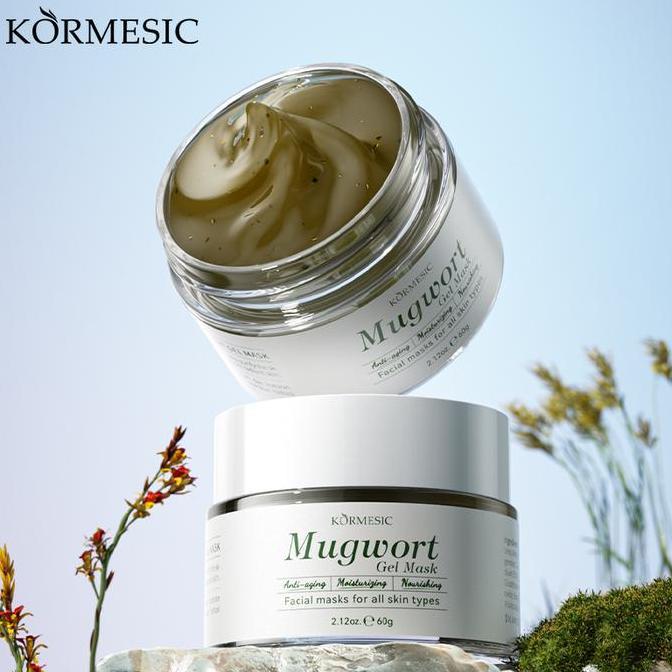 TERLARIS KORMESIC MUGWORT GEL MASK MASKER GEL WAJAH UNTUK JERAWAT SENSITIF MENCERAHKAN MENGHALUSKAN 