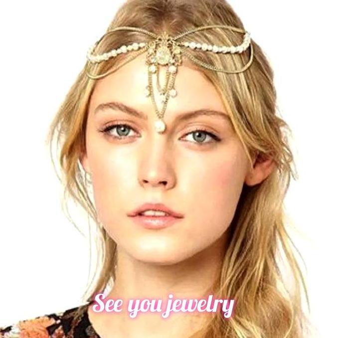 Headpiece Headchain Mahkota Ikat Kepala Bohemian India Belly Dance