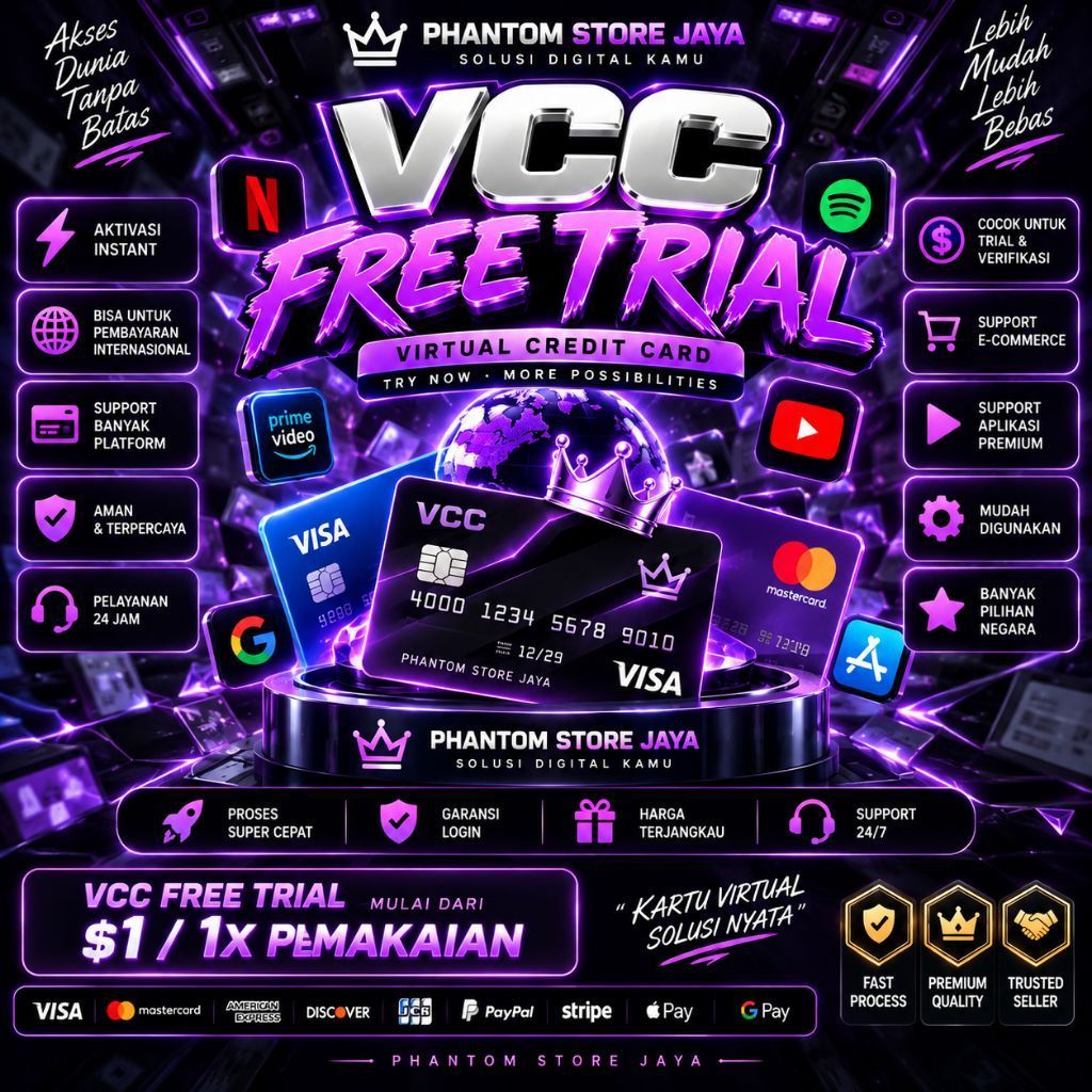 VCC Free Trial | $1 | $0 | Satu Kali Pemakaian | Bergaransi