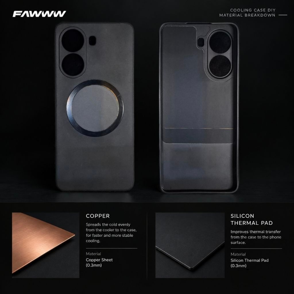CUSTOM COOLING CASE DIY THERMAL PAD VERSION all type hp (TANYAKAN DI CHAT)