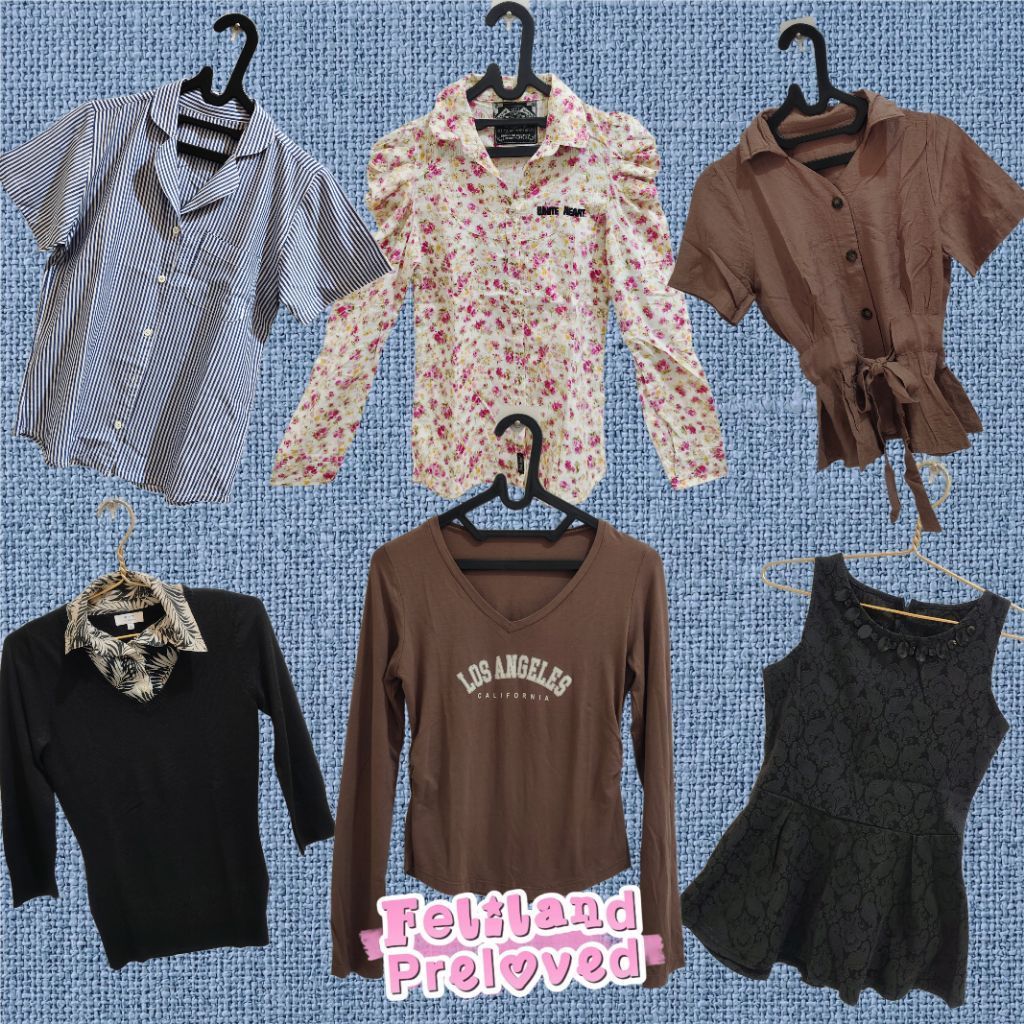 PL atasan cardi, crop top, blouse, kemeja, kaos, branded like new murce ala korea