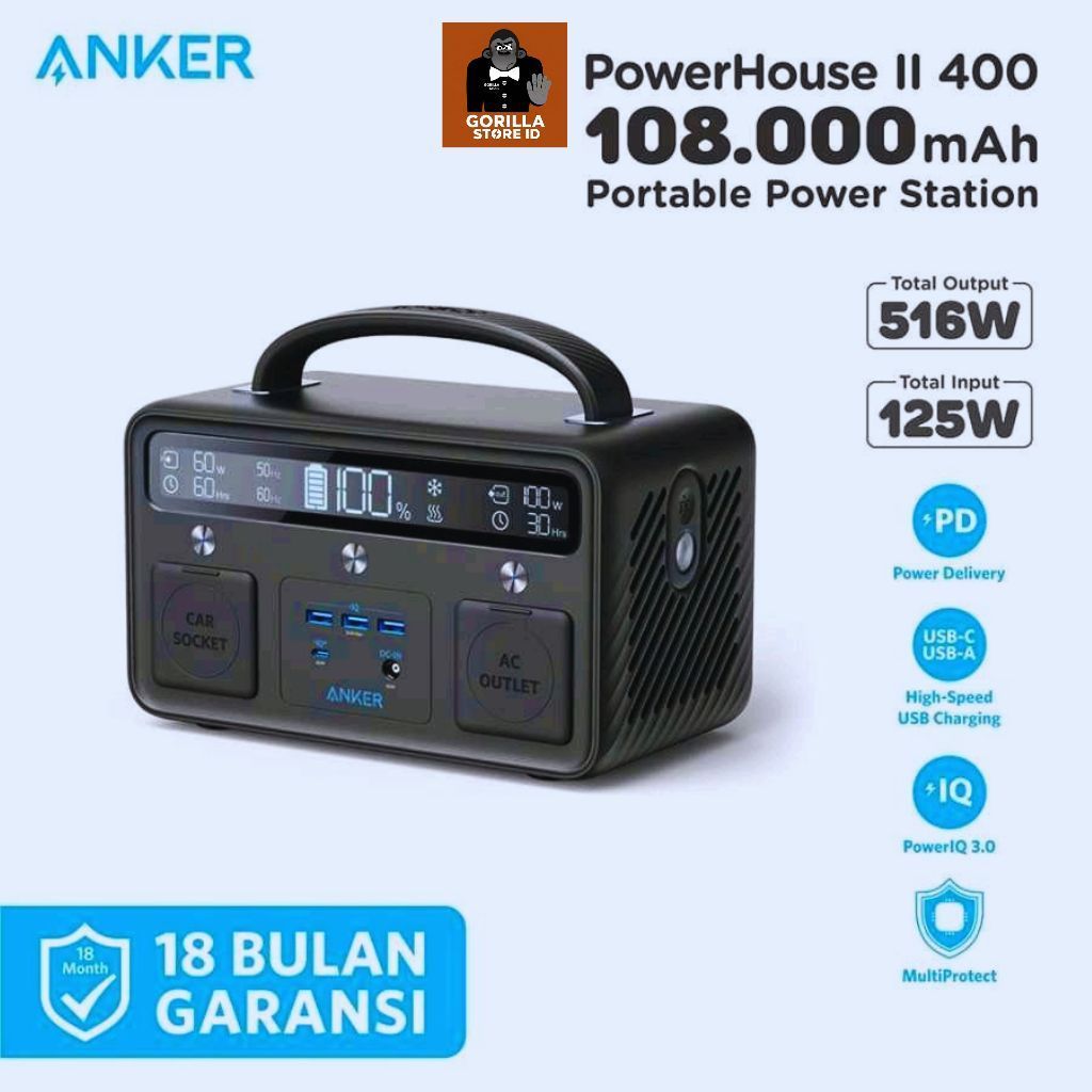 Anker Powerstation Powerhouse II 400 Black - A1730