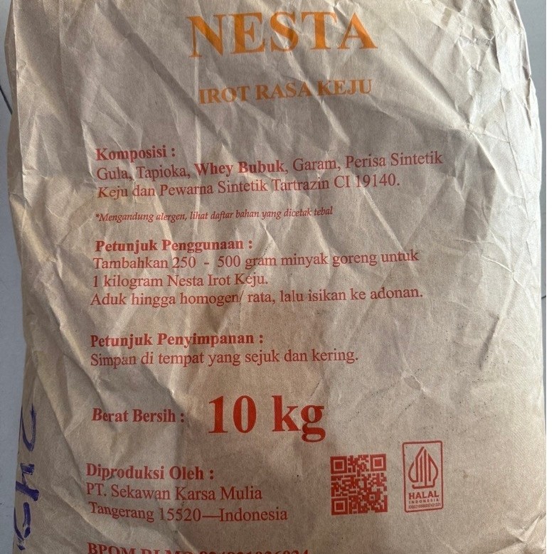 Nesta Irot Rasa Keju Bubuk Repack 1kg Halal. keju bubuk isian roti kemasan 1kg