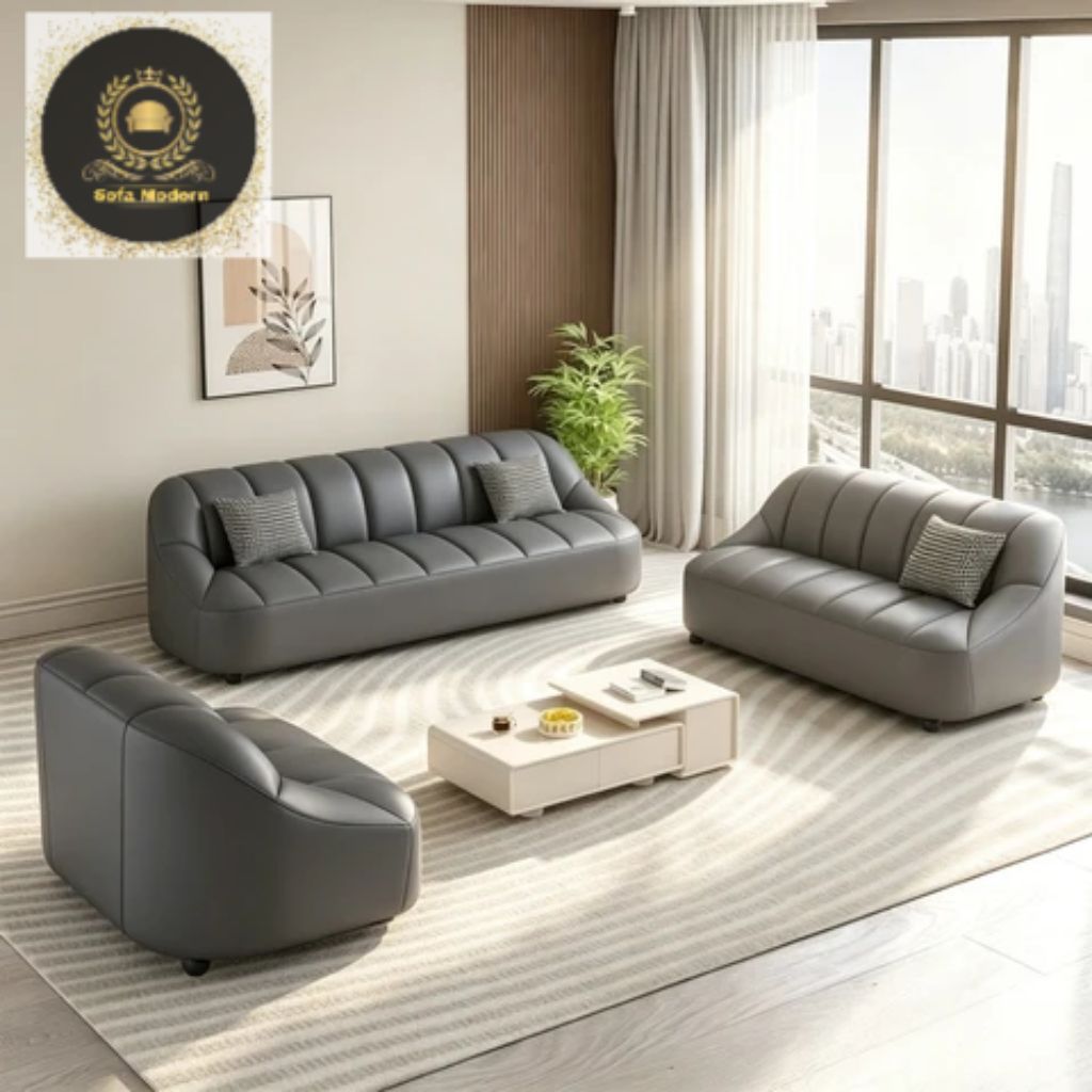 Sofa Set Kulit Minimalis Model Terbaru Super Cantik