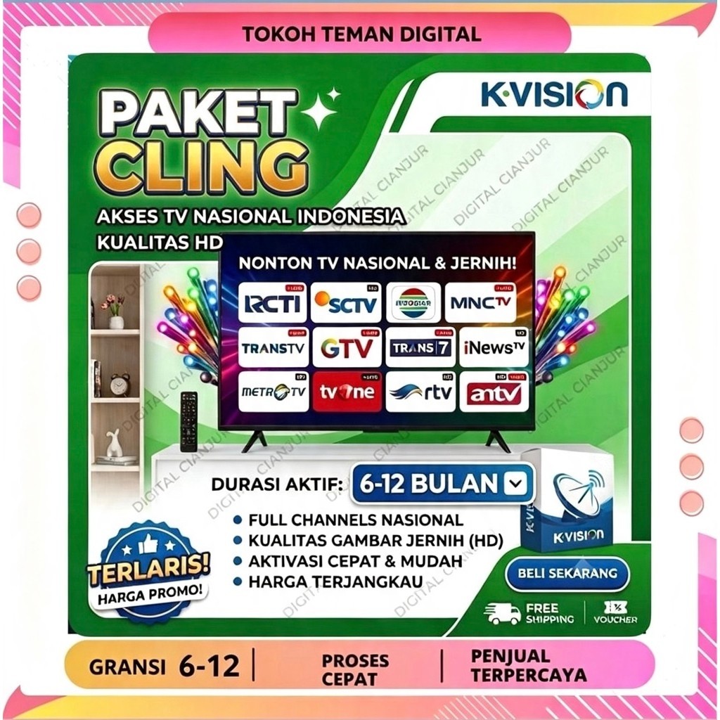 K VISION Paket CLING 6-1Tahun/360 Hari MNC GROUP K-VISION CL6 CL12