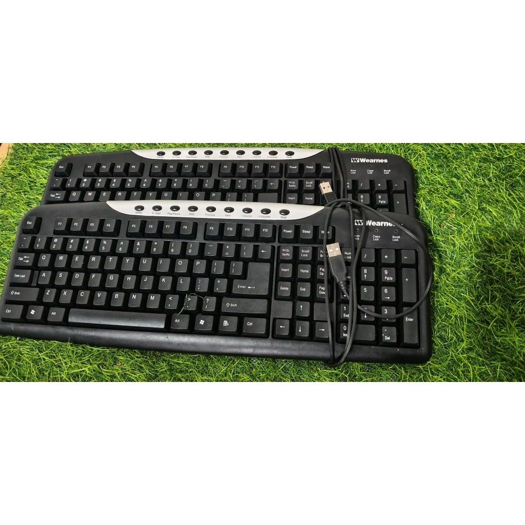 Keyboard Multimedia Wearnes WK3M01 dengan Numpad USB Plug & Play untuk Kantor Rumah
