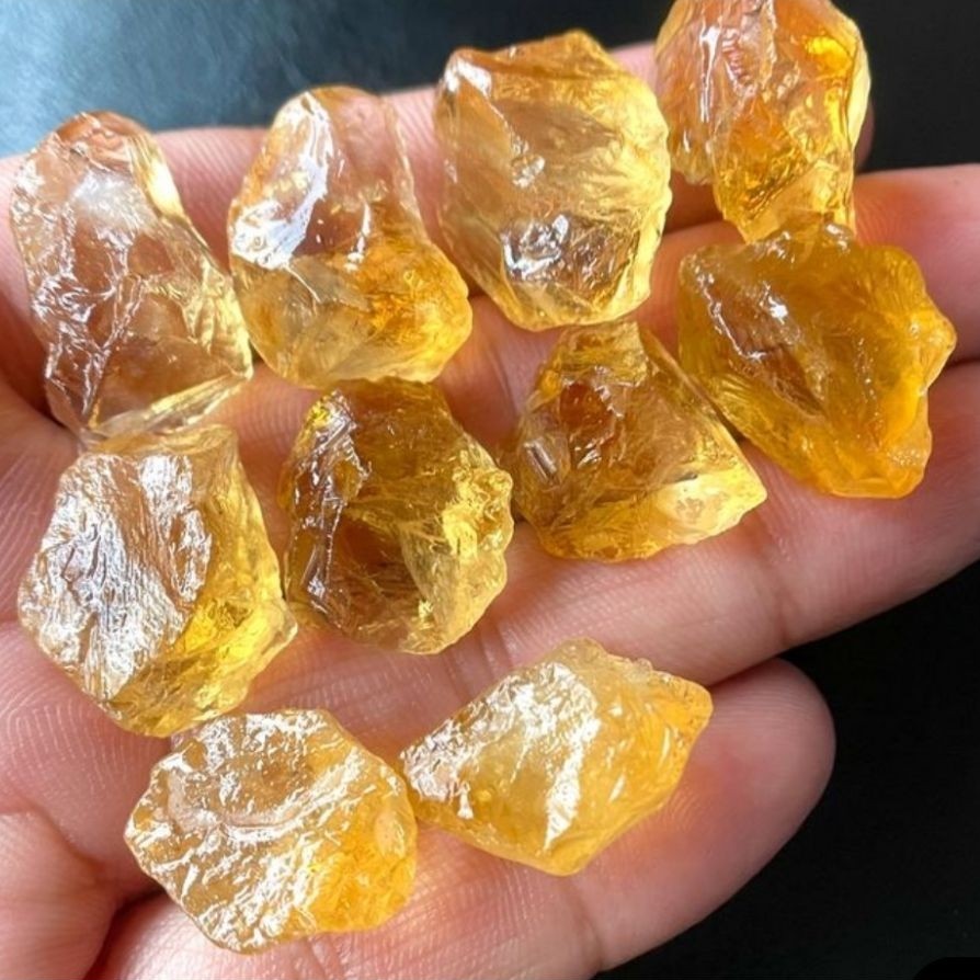 Citrine Super Clear Quartz 100% Asli Bahan Cincin Dan Koleksi / Citrine