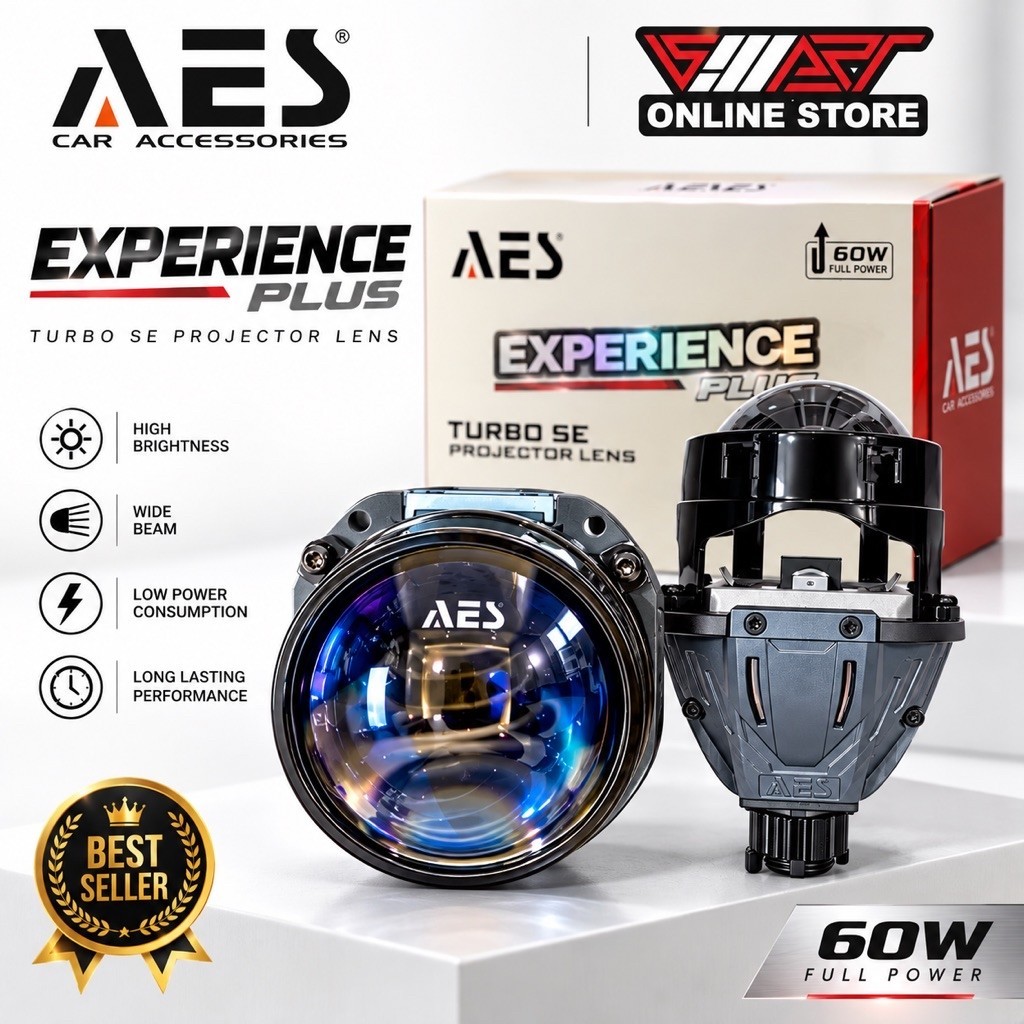 LAMPU BILED AES BULLAES EXPERIENCE TURBO SE UPGRADE 60 WATT 2,5 INCH NEW PRODUCT ISI 1 BUAH