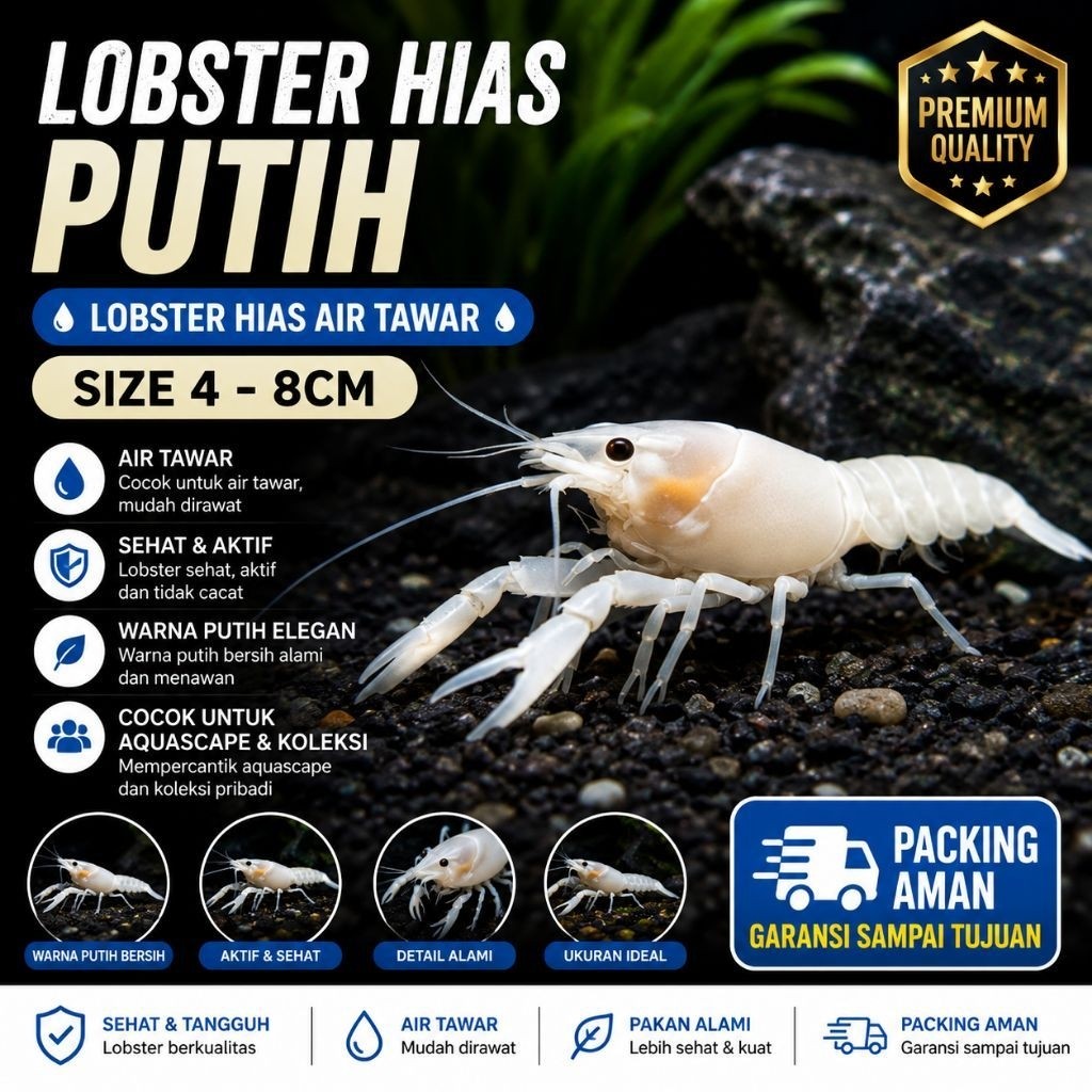 Lobster hias putih lobster hias aquarium air tawar