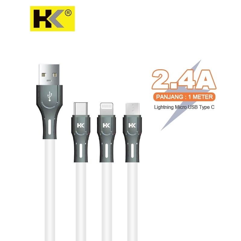 HK D26 Kabel Data Tissue Box 1pcs Micro / Lightning / Type-C Fast Charging 2.4A