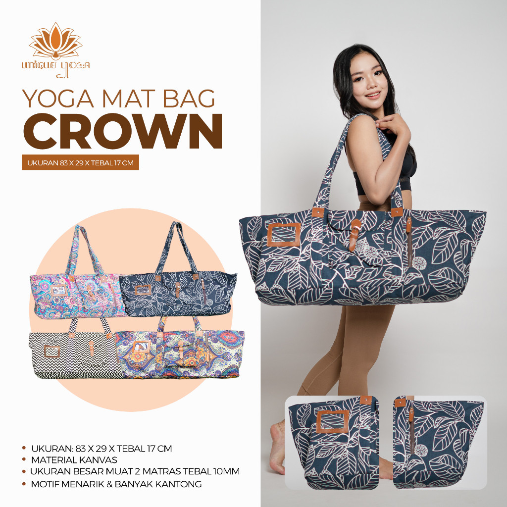 Tas Matras Yoga Crown / Yoga Bag Tas Yoga Ukuran Besar Motif / Crown Yoga Bag Large / Yoga Bag Crown