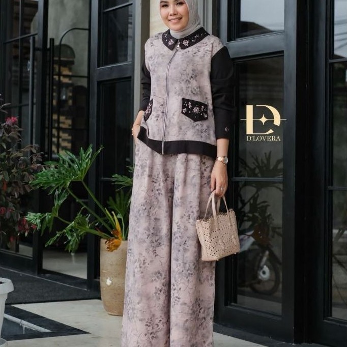Seena Set by D'lovera Original - Dress dengan Bahan Cotton venezia
