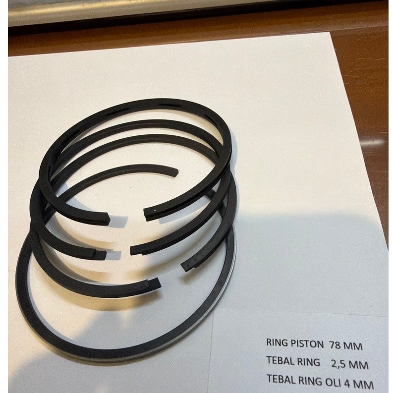 Piston ring 78mm tebal ring 2.5mm,tebal ring oli 4mm,lebar ring 3.5mm