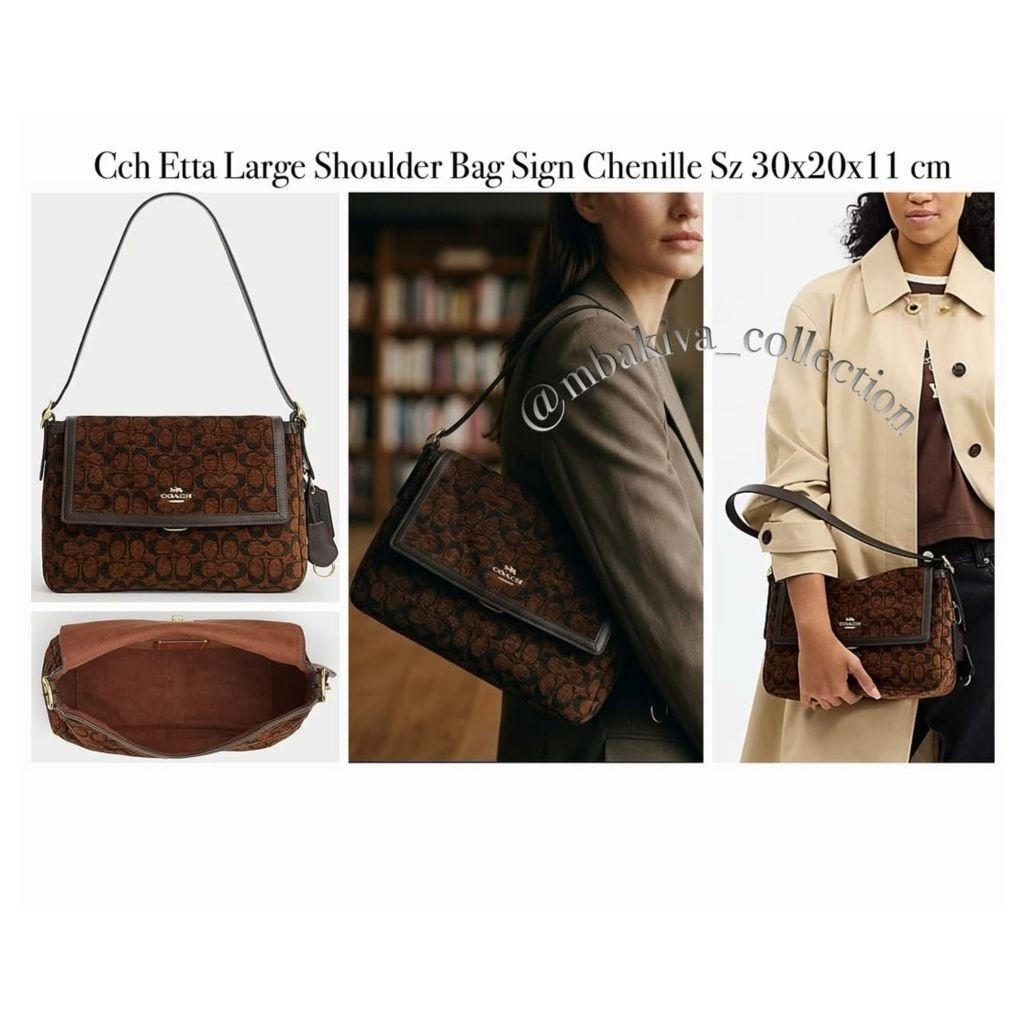 Etta Large Shoulder Bag Sign Chenille