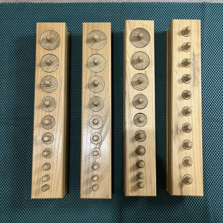 Knobbed Cylinders Montessori Apparatus - Premium Material