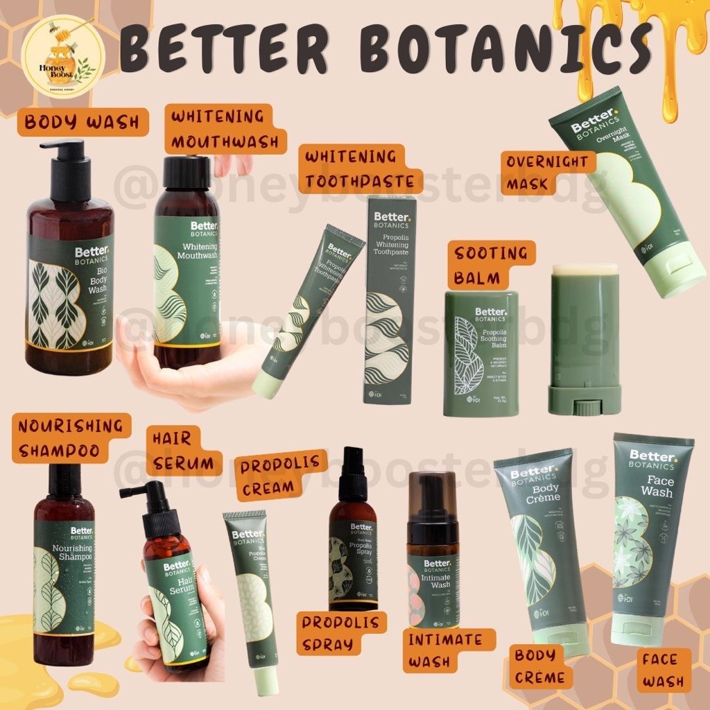 Bee Better Botanics Face Wash Sabun Muka / Body Wash Sabun Mandi / Toothpaste Pasta Gigi / Mouthwash