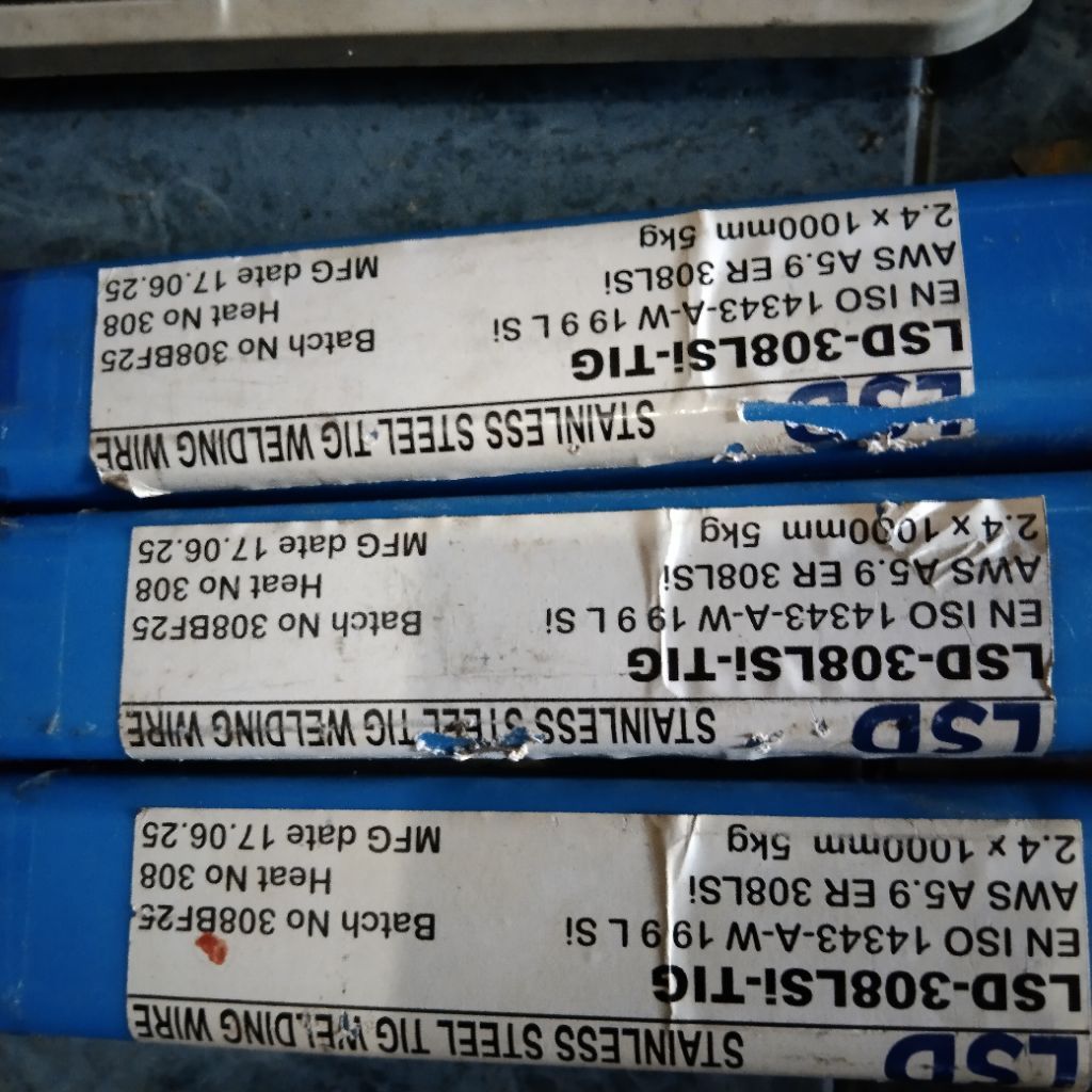 KAWAT LAS STAINLESS STEEL TIG AWS ER308LSi Size. 2.4x1000MM HARGA 1KG