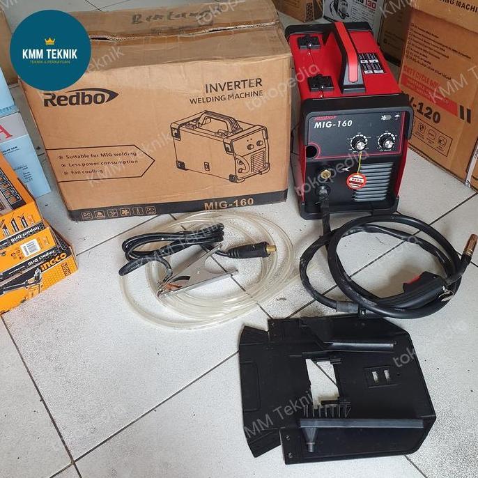 TERBARU - REDBO MIG-160A MESIN LAS MIG 160A TANPA GAS CO2 160 AMPERE 1 PHASE